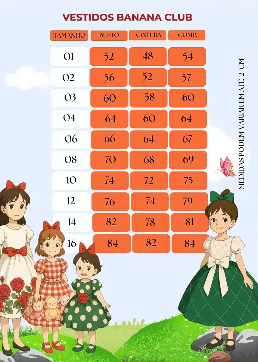 Guia de tamanhos