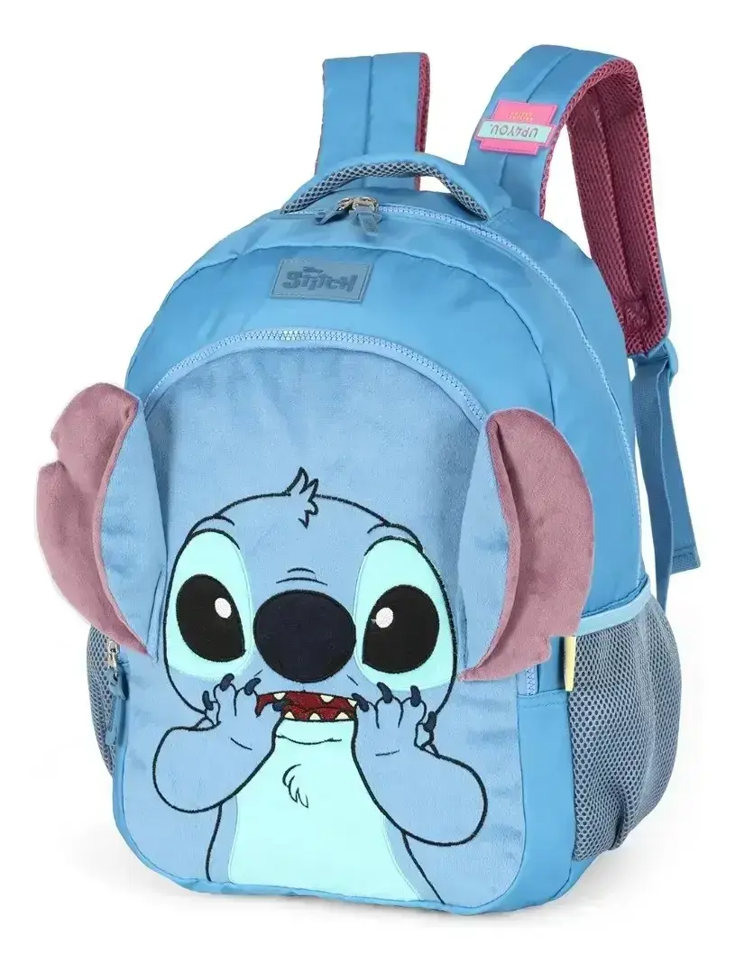 Mochila de costa Stitch orelhinhas pelucia azul, foto 2