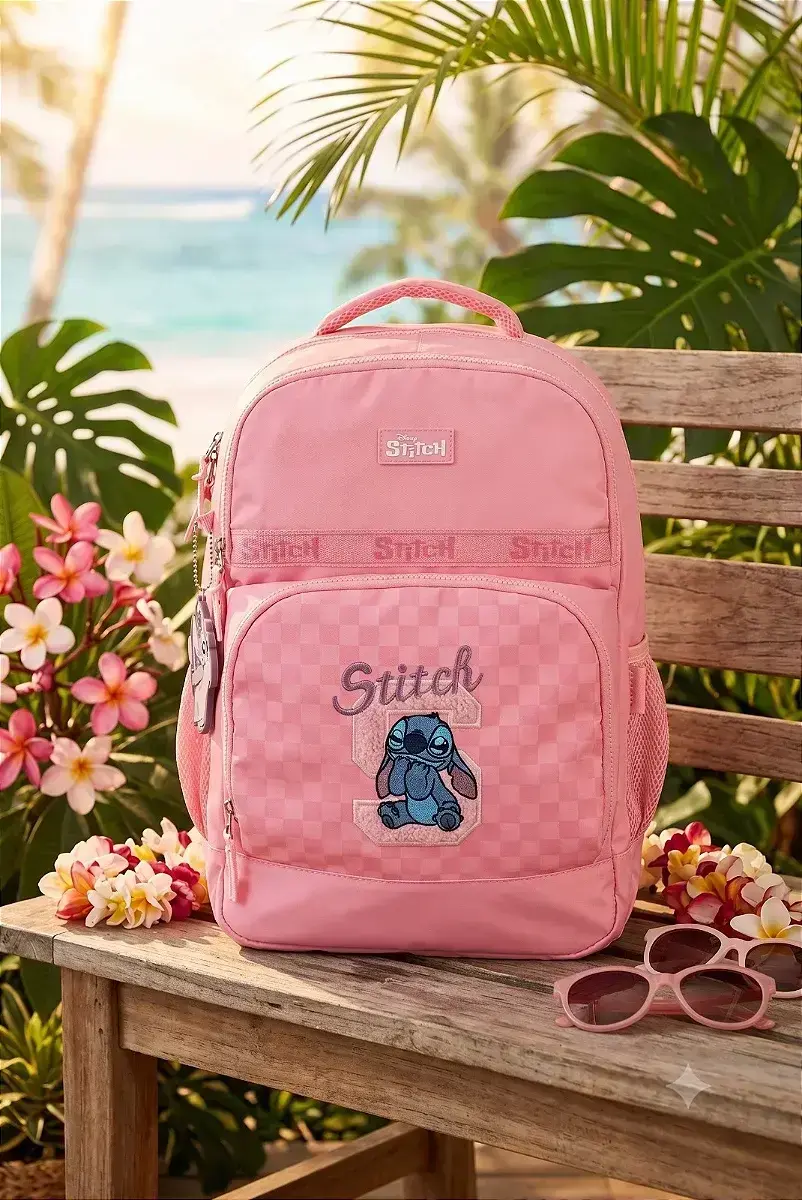 Mochila de costa Stitch rosa
