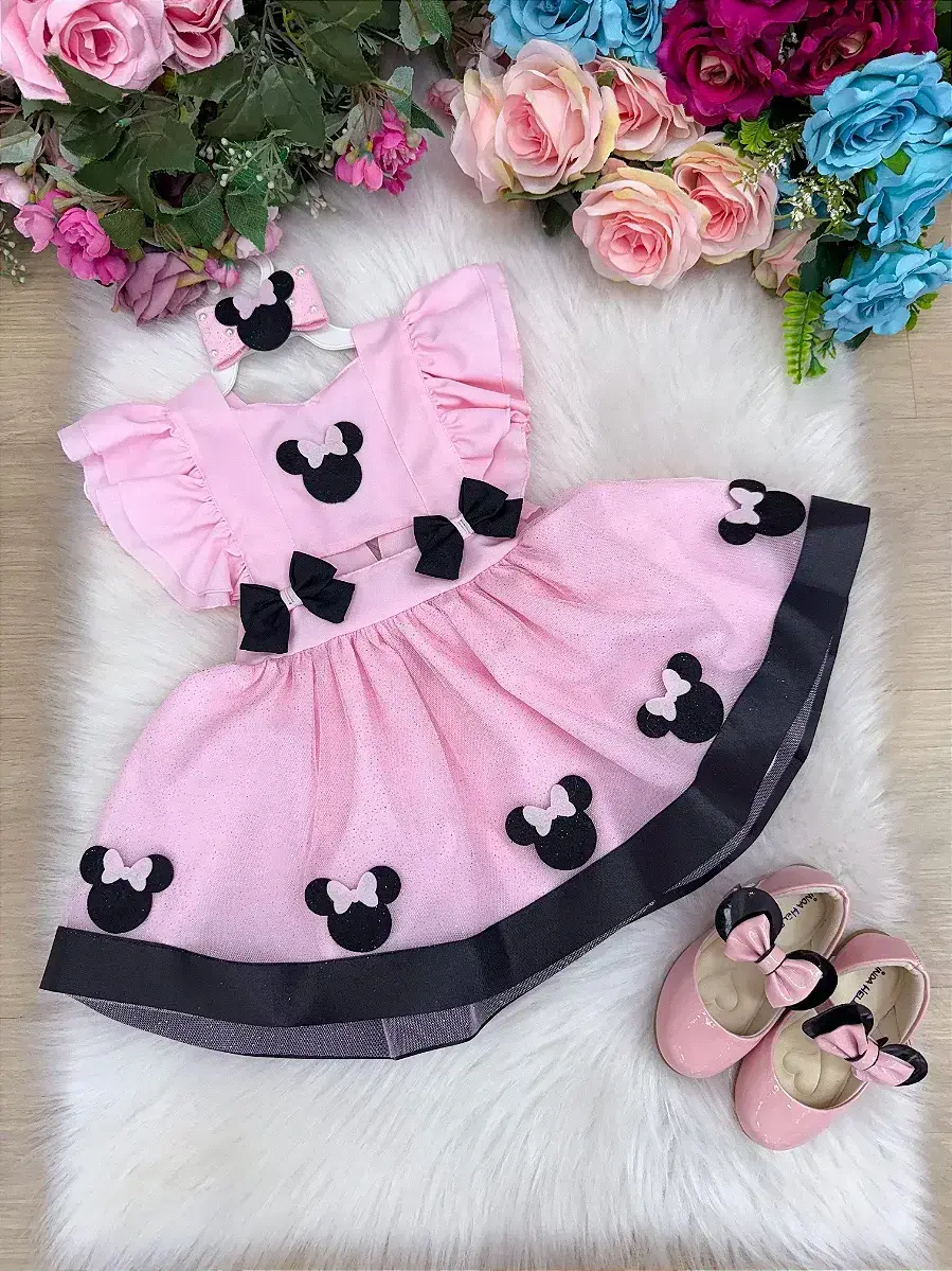 Vestido Minnie rosa