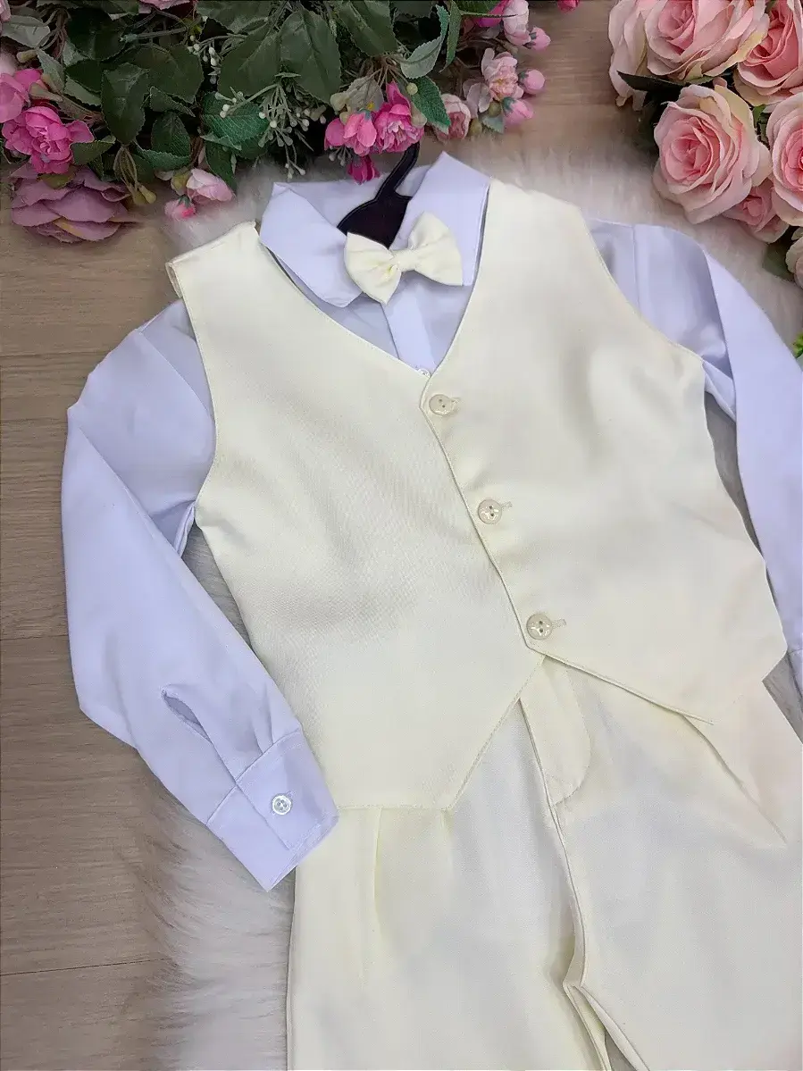 Conjunto social leonardo colete amarelo claro, foto 7