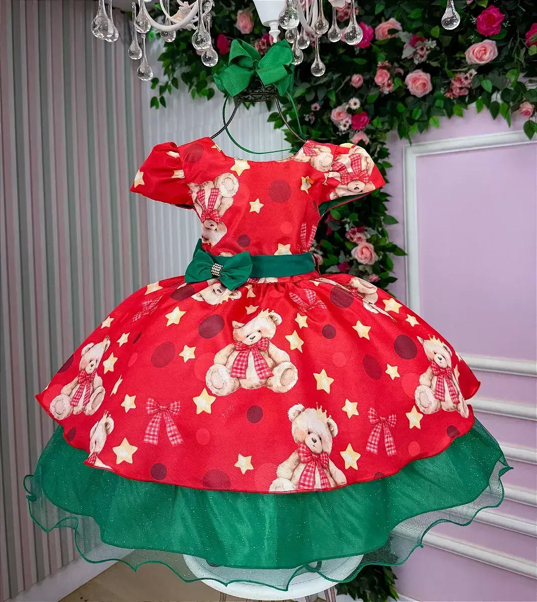 Vestido encanto de Natal vermelho, foto 2
