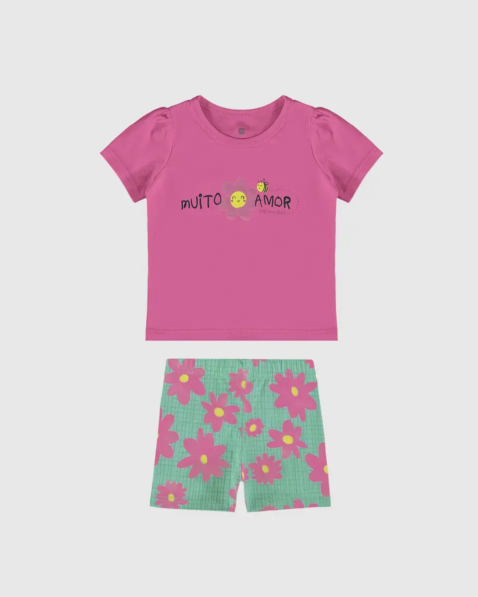 Conjunto bermuda ciclista estampada