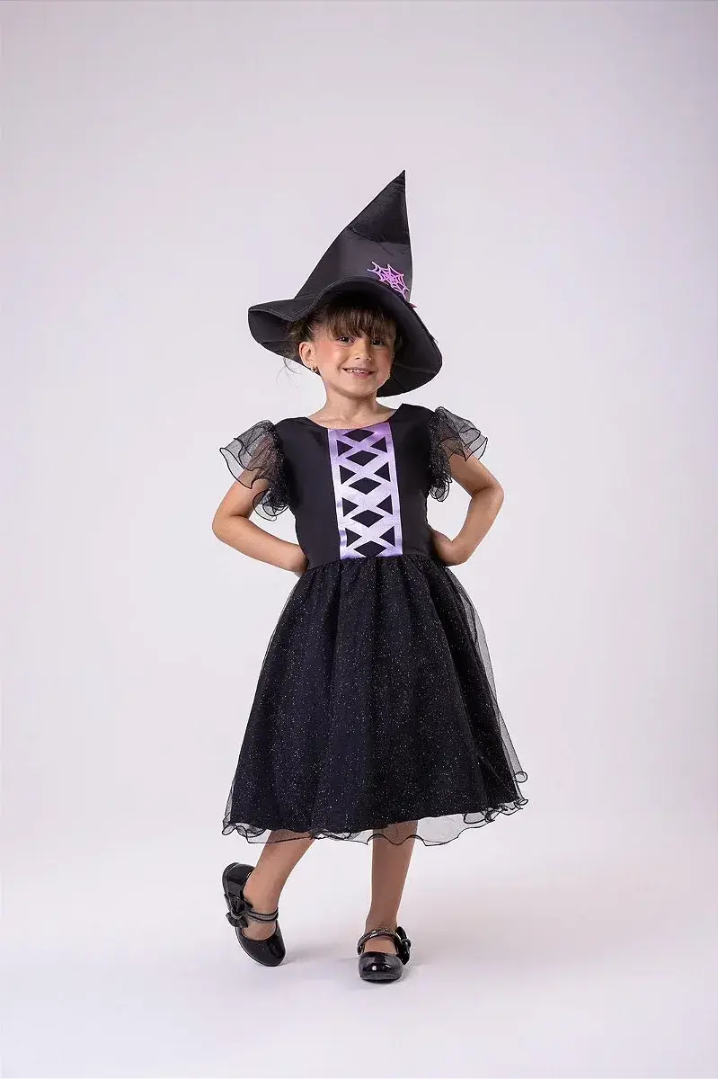 Vestido festa Halloween encanto sombrio