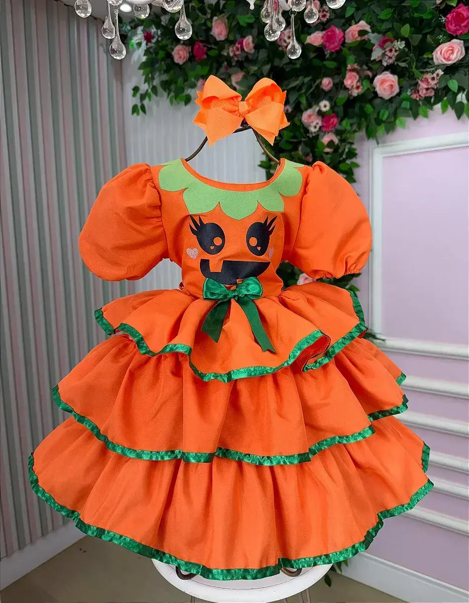 Vestido festa Halloween doce abóbora, foto 5