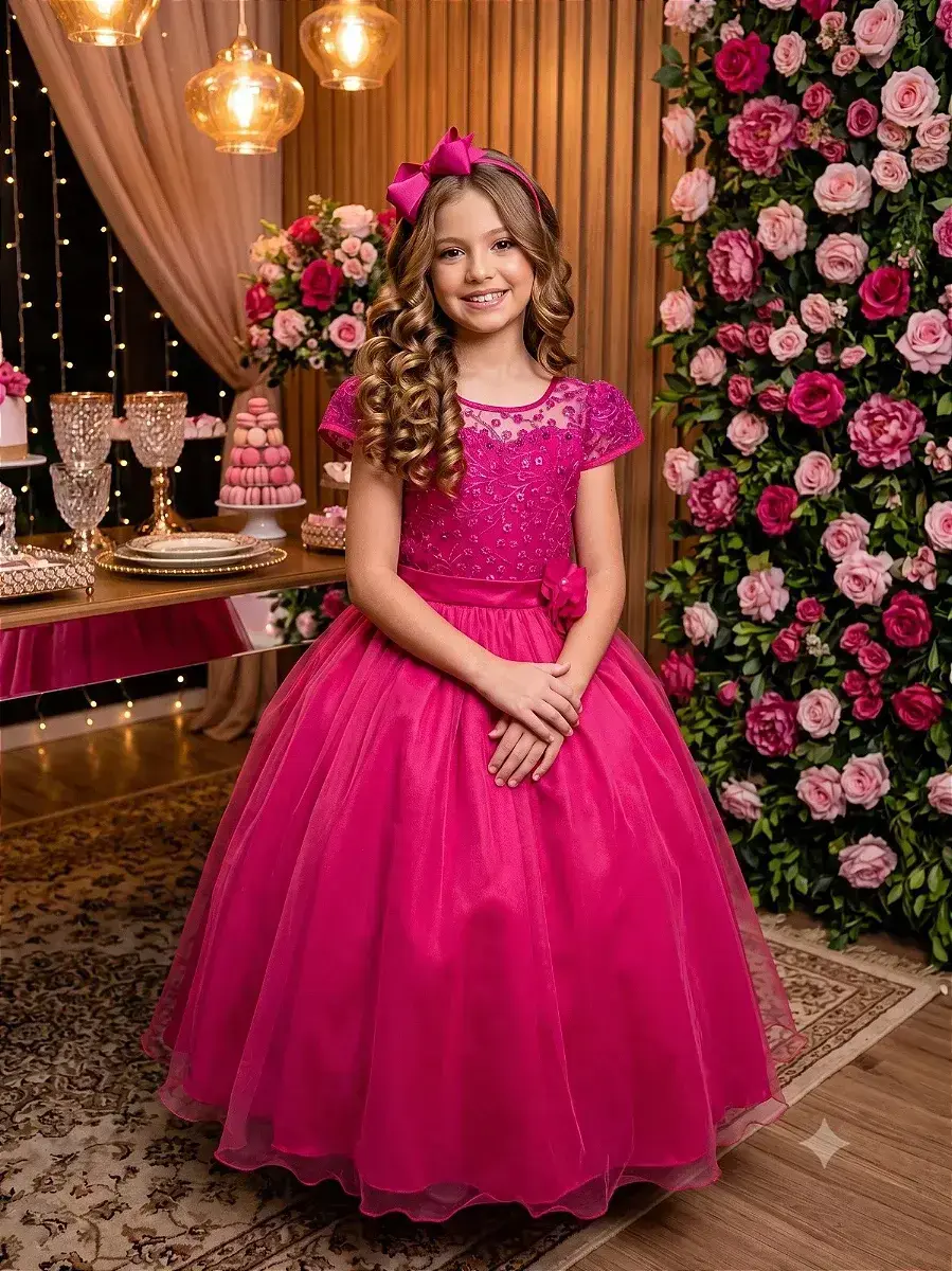 Vestido longo carol pink