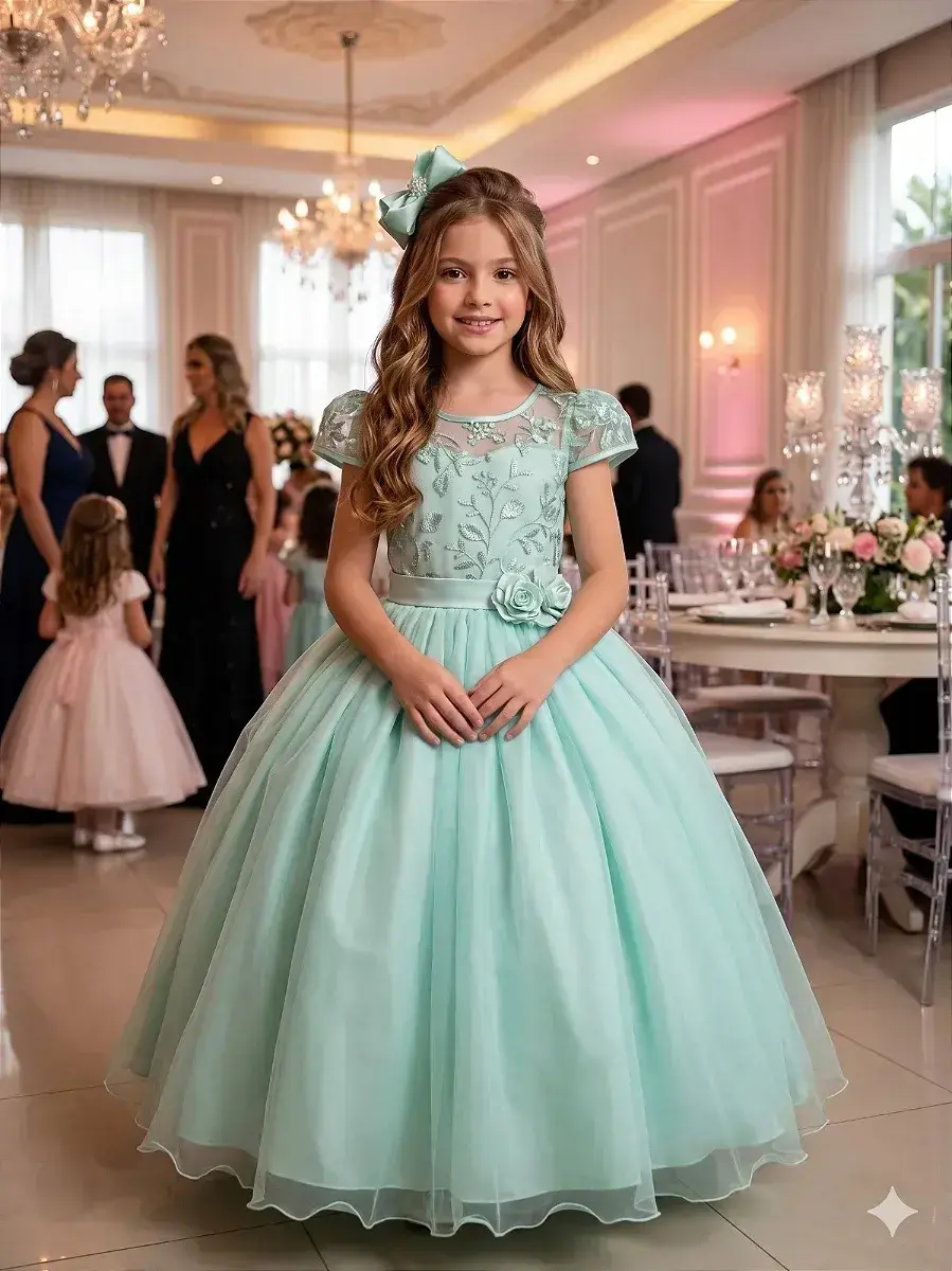 Vestido longo carol verde menta