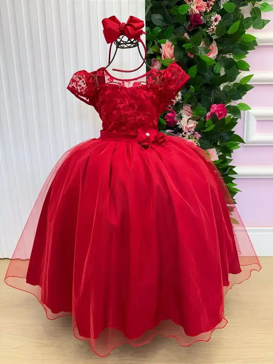 Vestido longo carol vermelho, foto 3