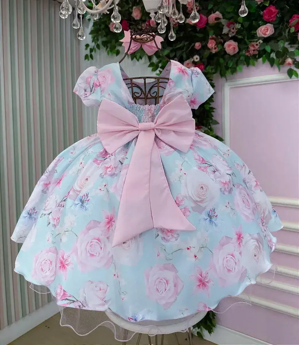 Vestido jardim florido elisa azul, foto 6
