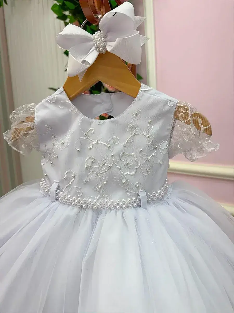 Vestido bebe ana sofia branco, foto 4