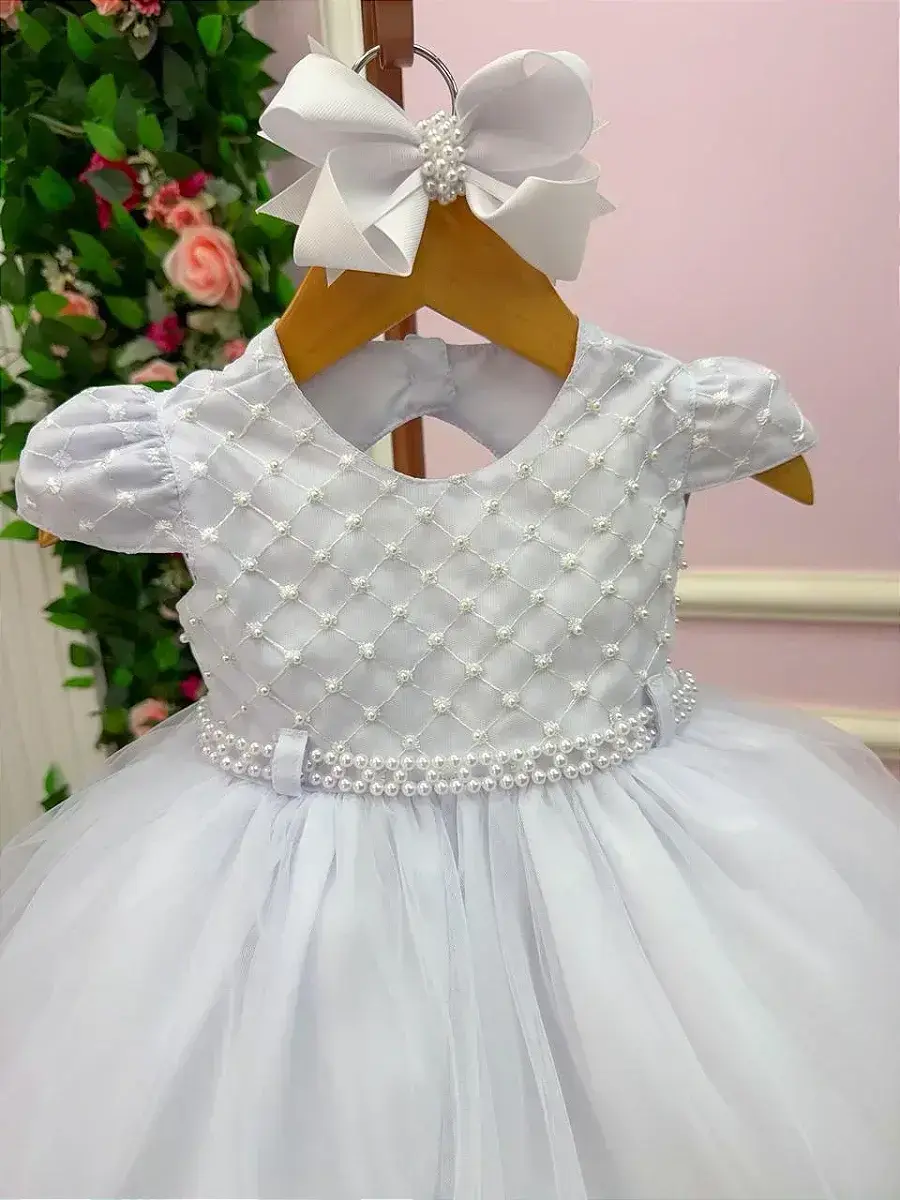 Vestido bebe ana flavia branco, foto 3