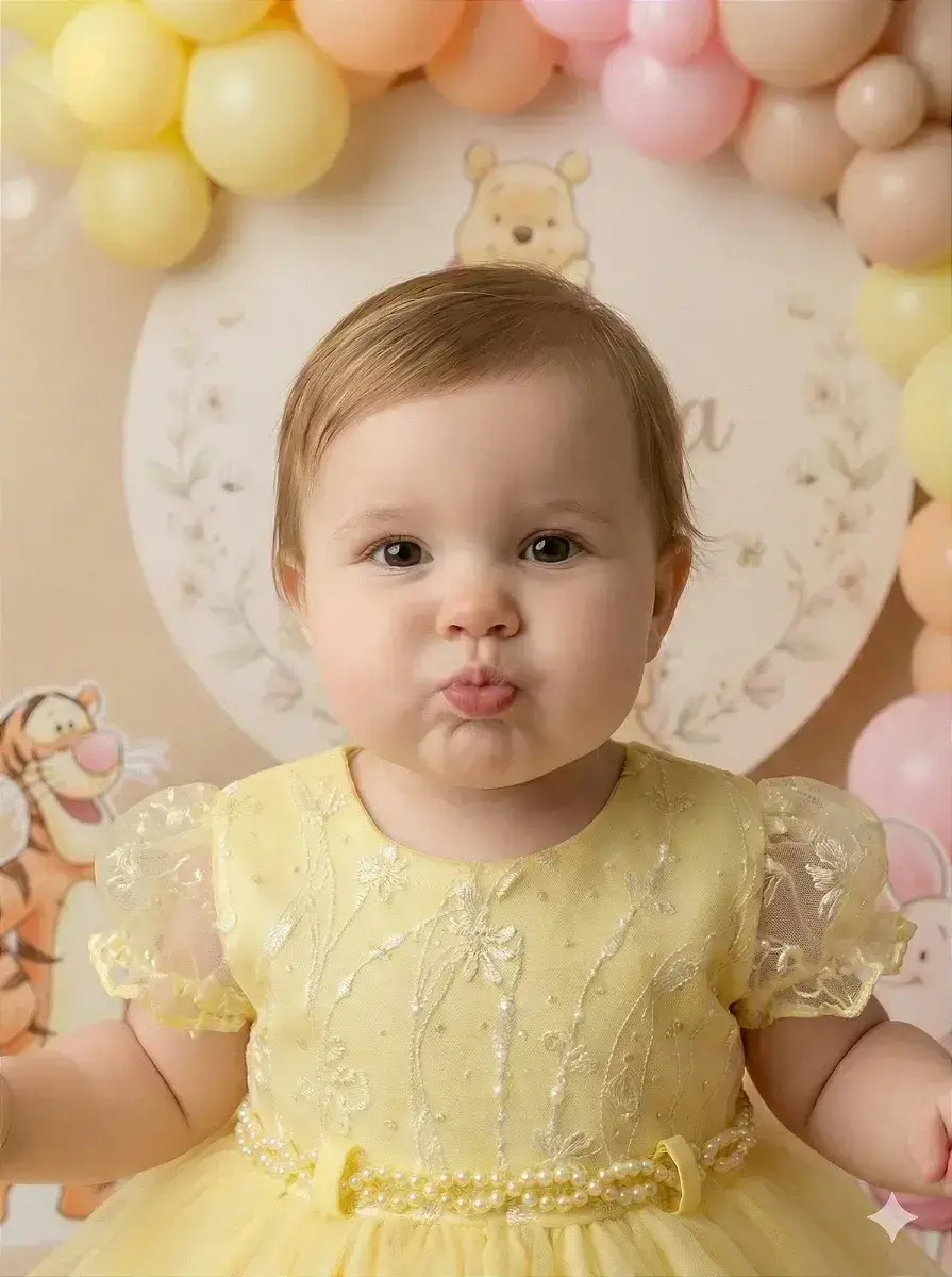 Vestido bebe ana sofia amarelo, foto 4