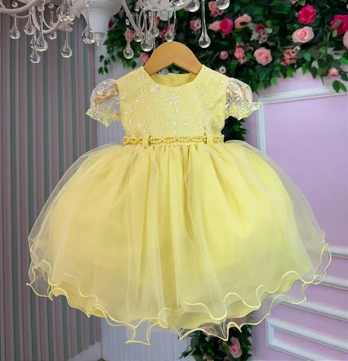 Vestido bebe ana sofia amarelo, foto 5