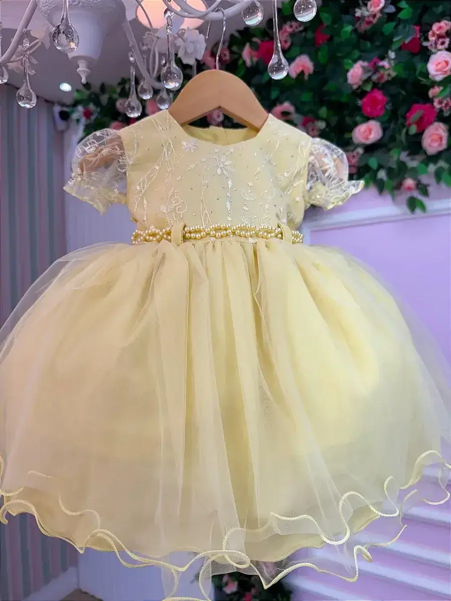 Vestido bebe ana sofia amarelo, foto 7
