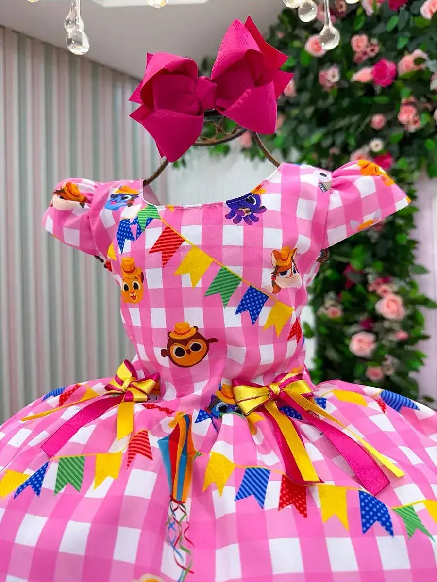 Vestido junino festa bolo fofo rosa, foto 5