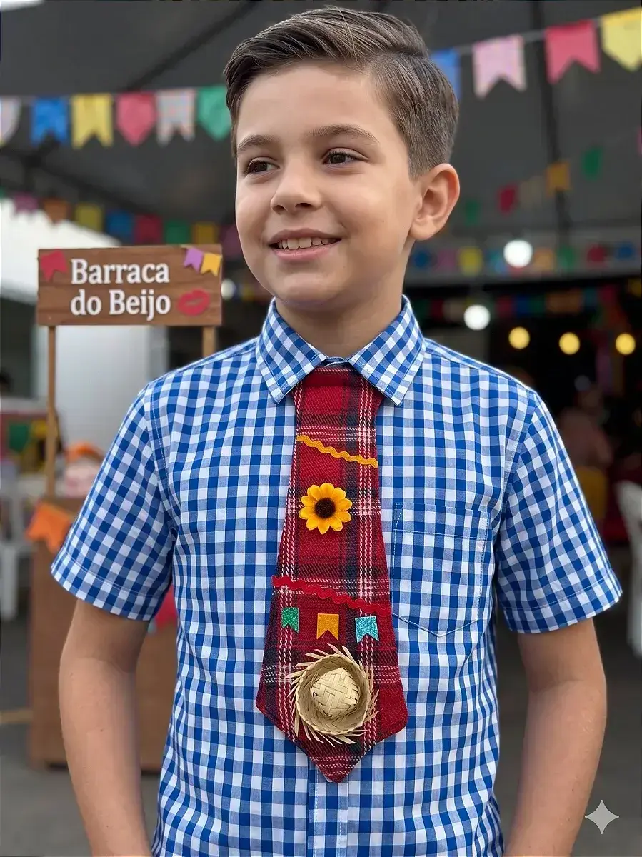 Gravata junina benicio vermelho