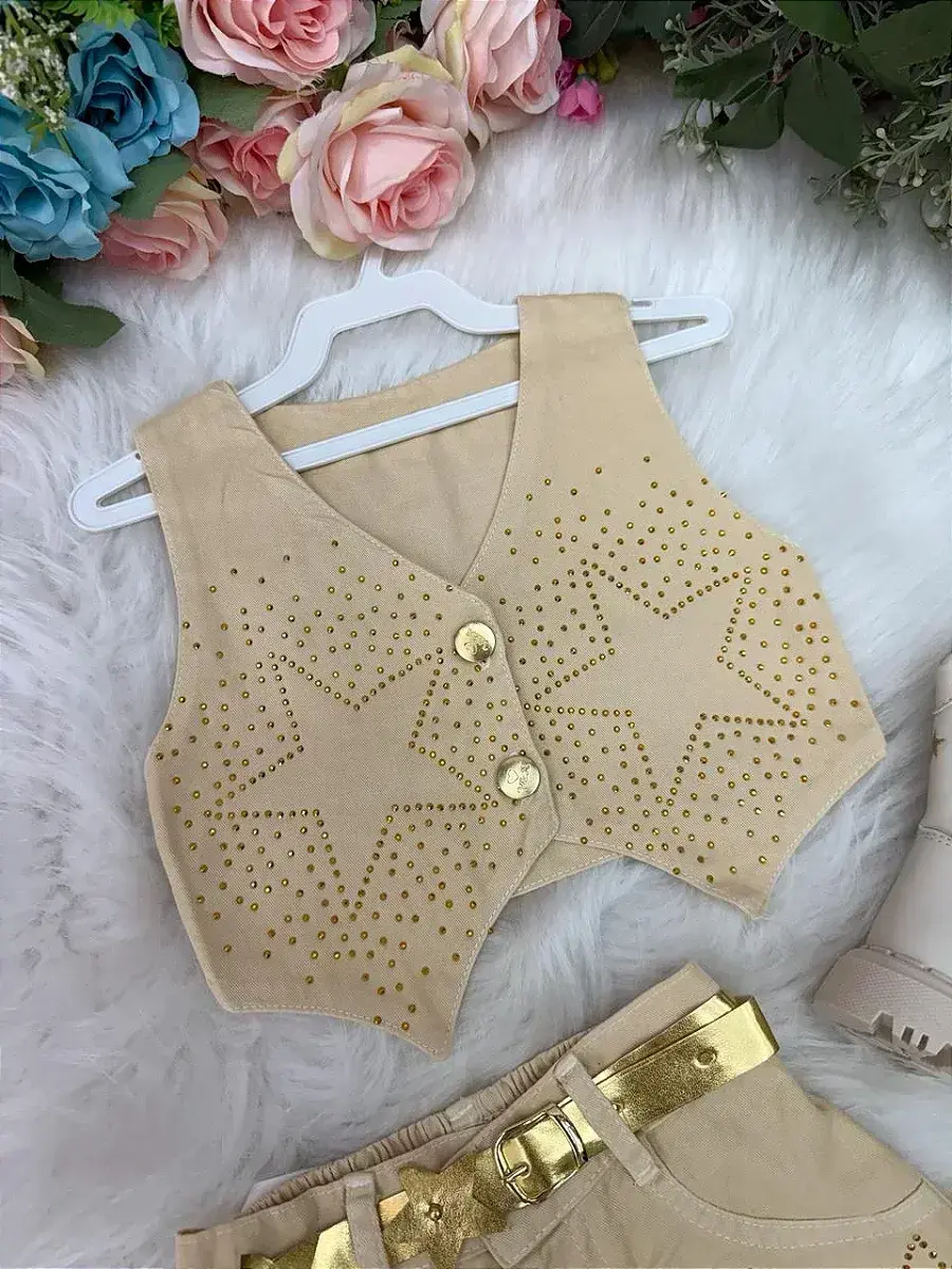 Conjunto Boiadeira estrelada dourado, foto 6