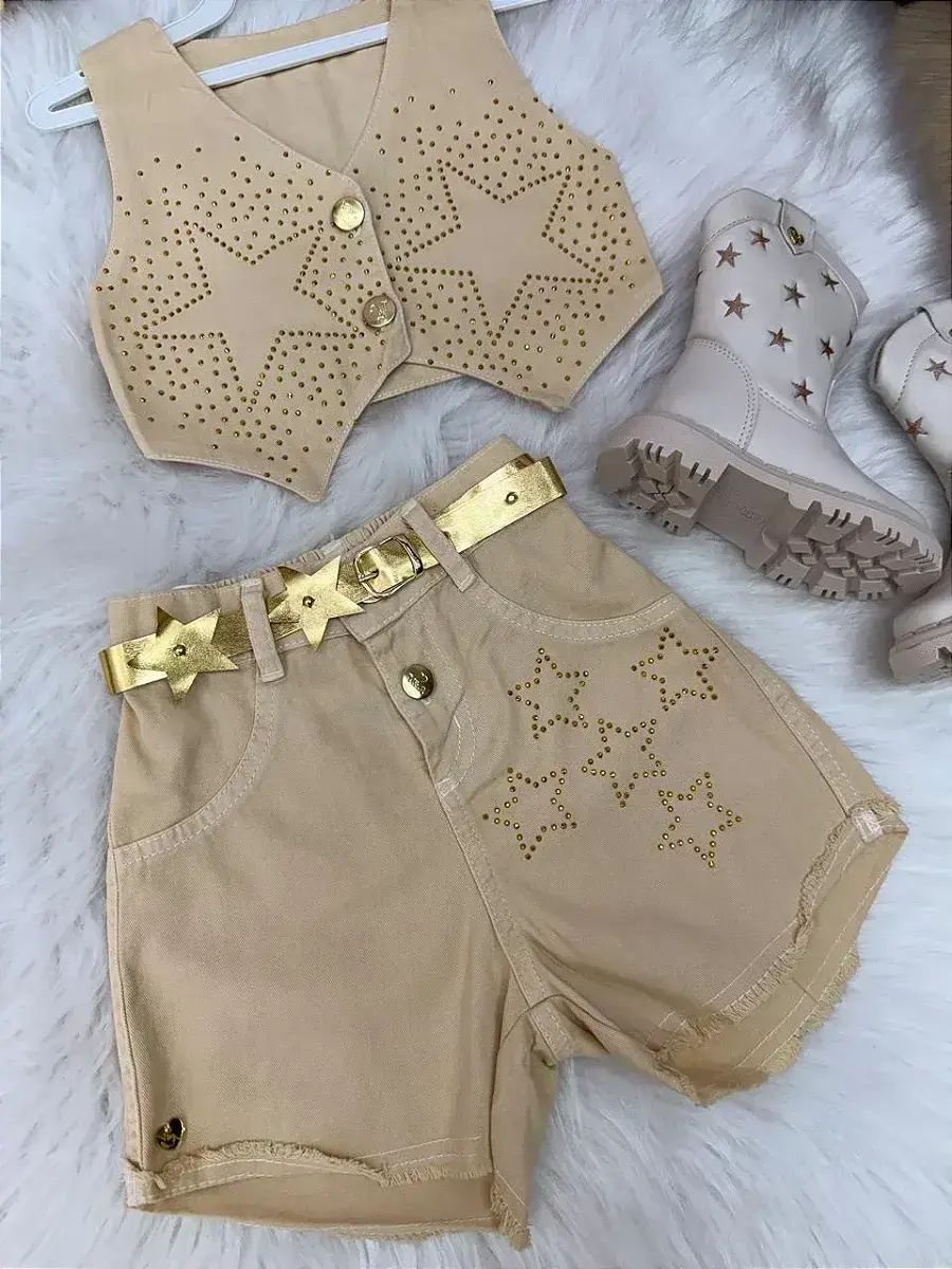 Conjunto Boiadeira estrelada dourado, foto 7