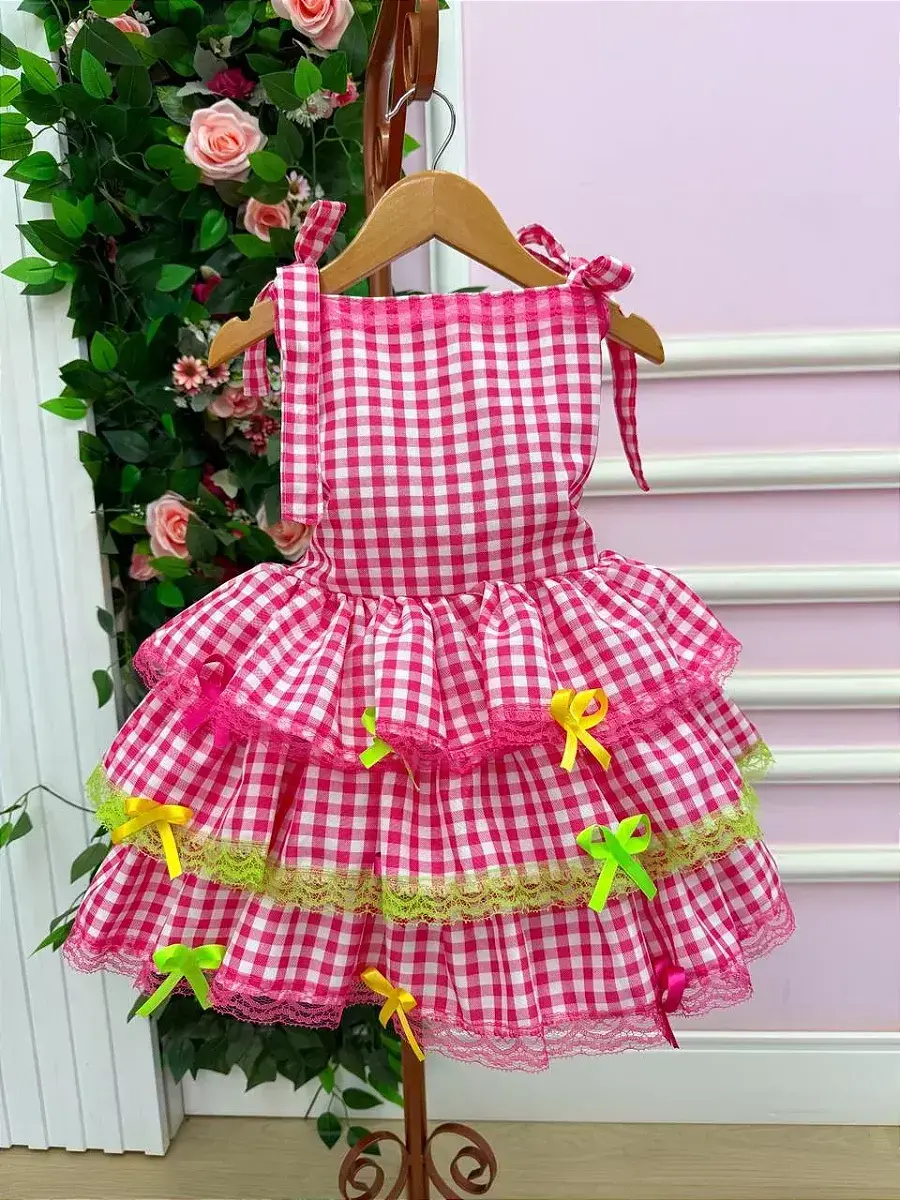 Vestido festa arraia do chamego pink, foto 3