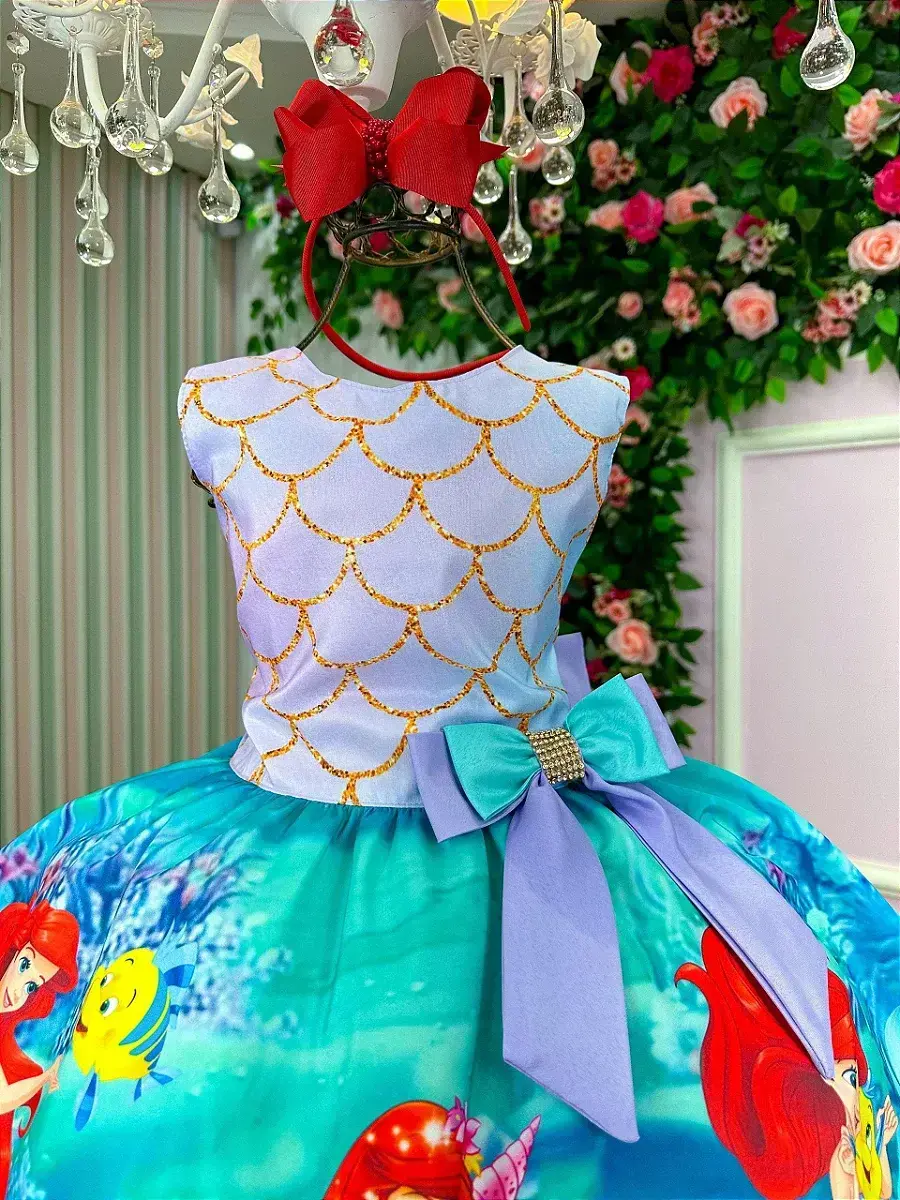 Vestido festa Ariel sereia, foto 3
