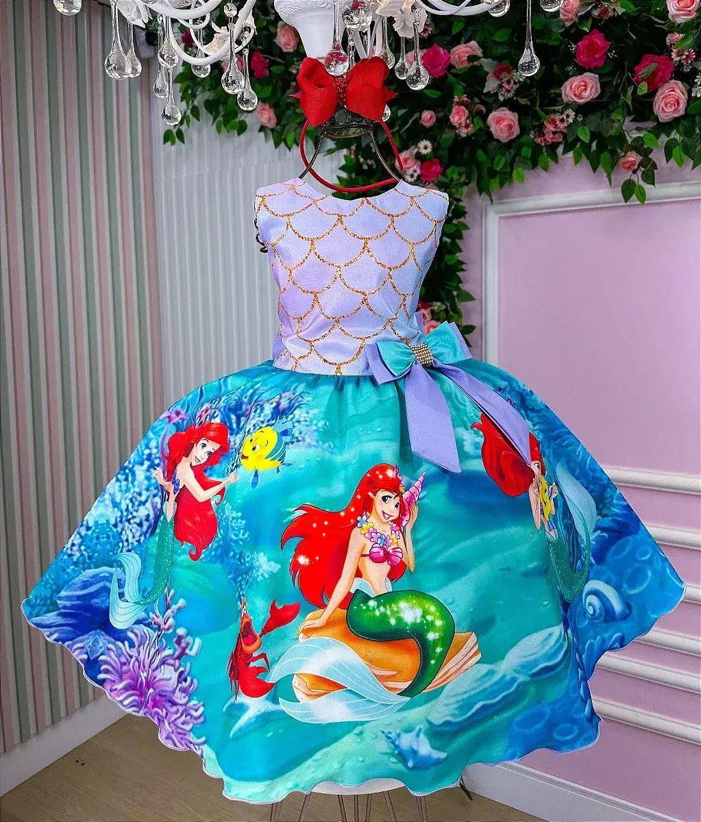 Vestido festa Ariel sereia