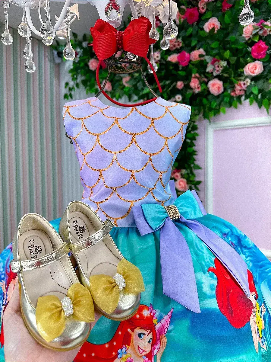 Vestido festa Ariel sereia, foto 4