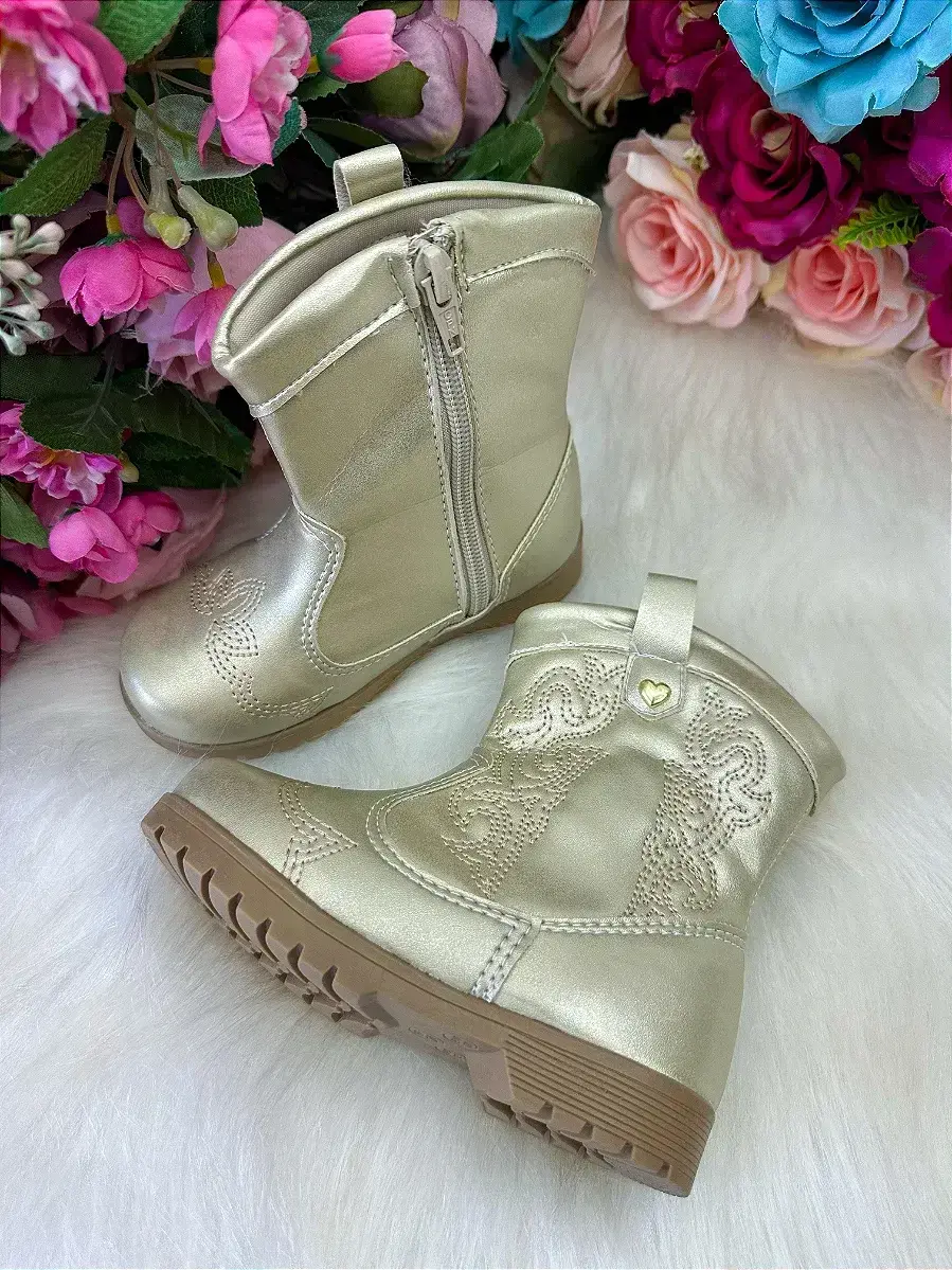 Bota coturno Boiadeira texana liz dourado, foto 2