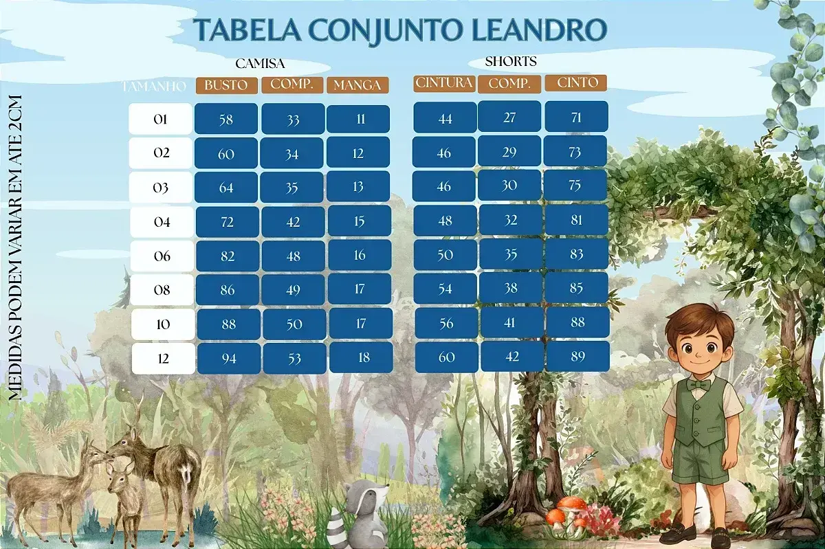 Guia de tamanhos