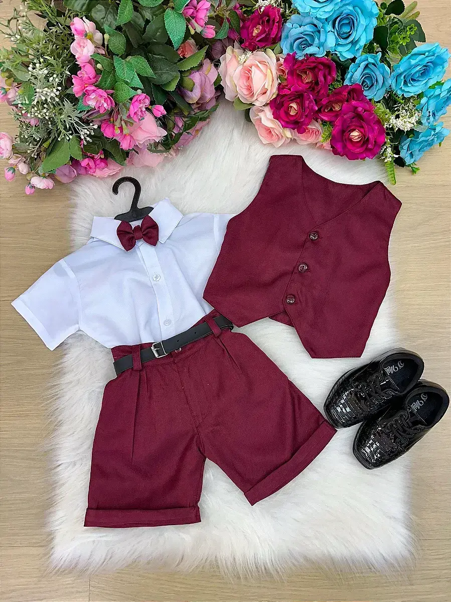 Conjunto social leandro colete marsala, foto 2