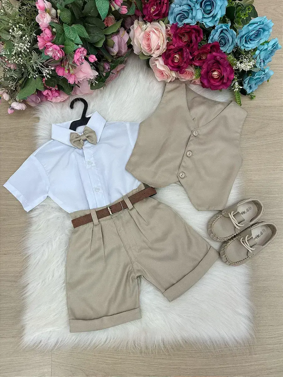 Conjunto social leandro colete bege, foto 2