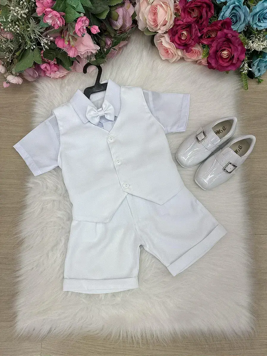 Conjunto social leandro colete branco
