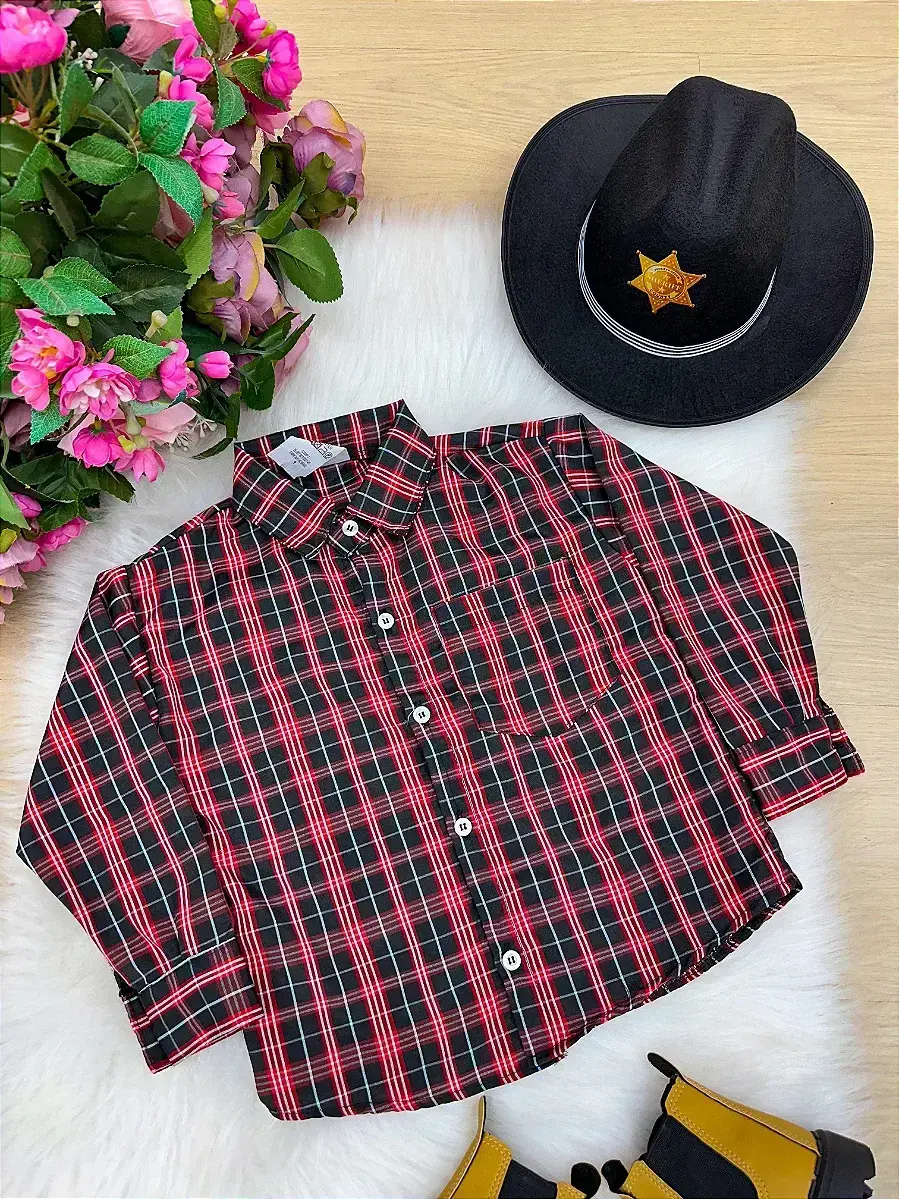 Camisa xadrez junina hugo, foto 4