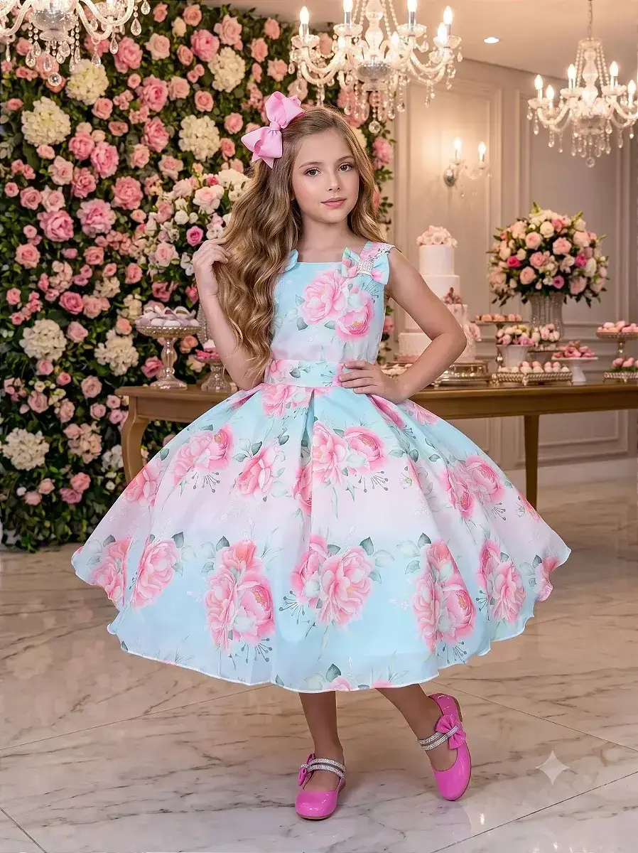 Vestido lorena florido azul