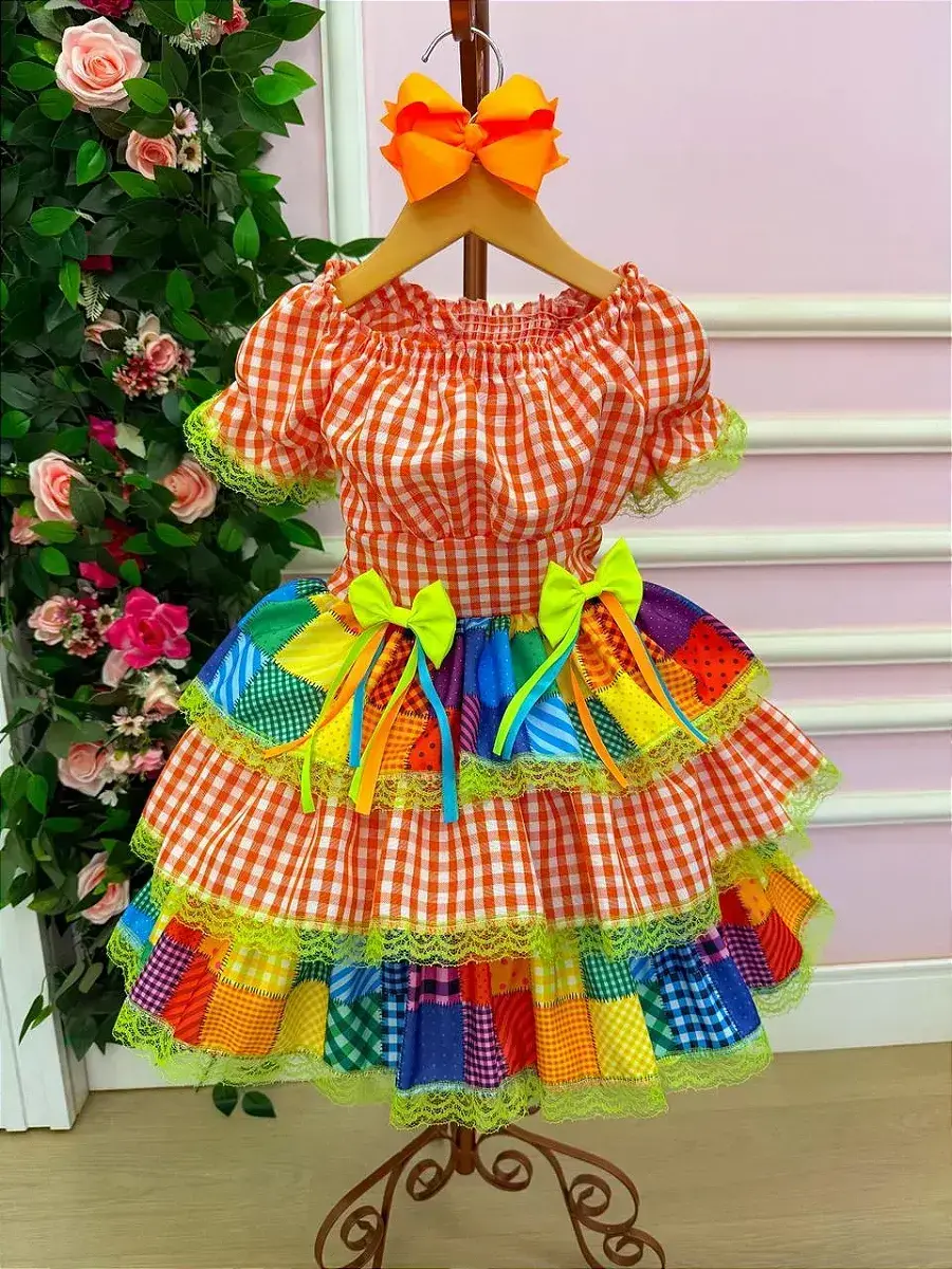 Vestido junino festa do sertão laranja, foto 4