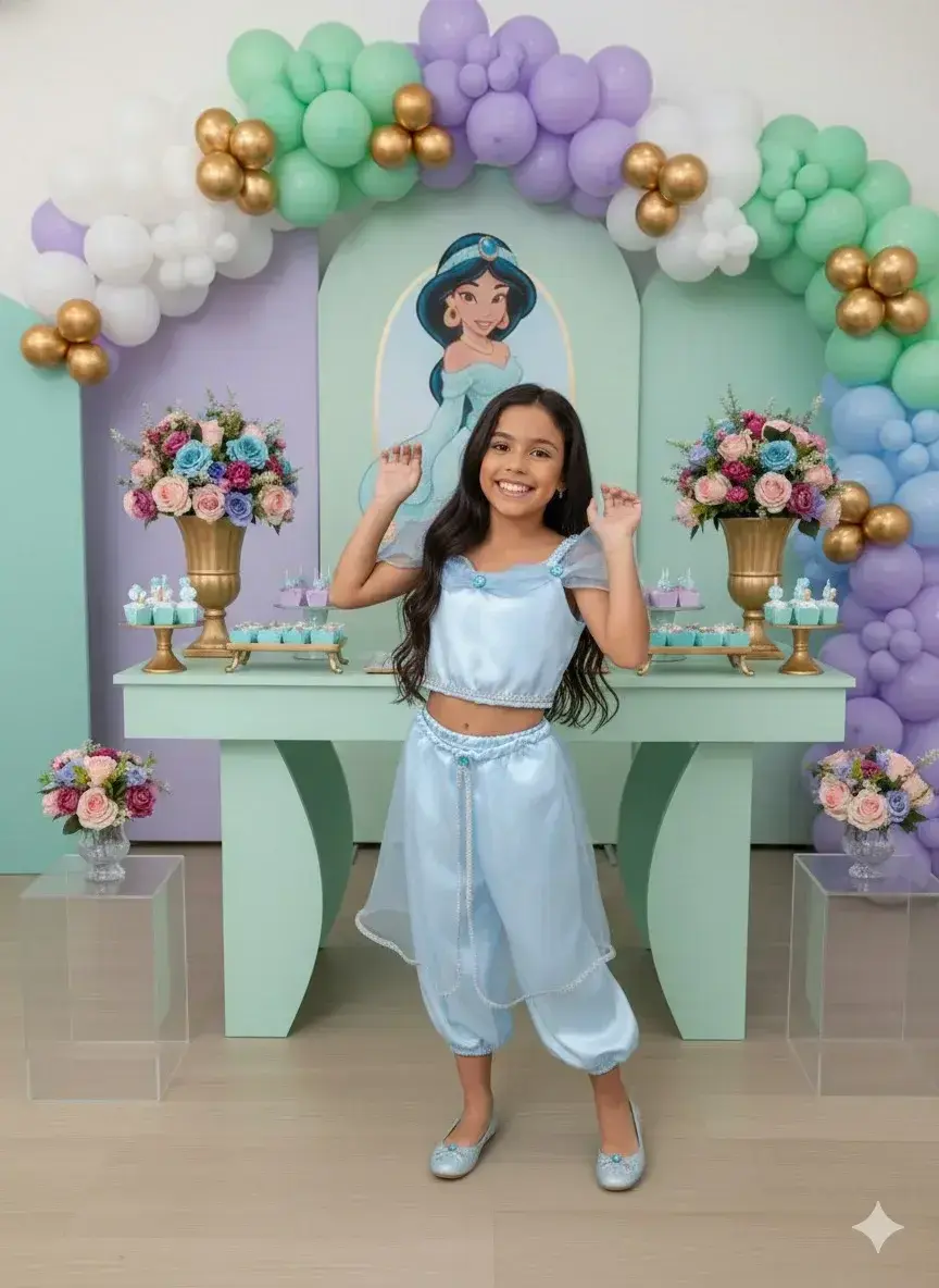 Fantasia princesa jasmine azul, foto 2