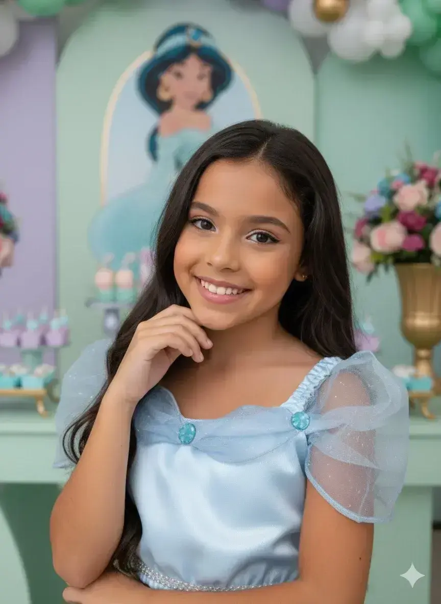 Fantasia princesa jasmine azul, foto 4