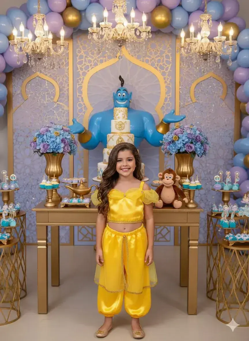 Fantasia princesa jasmine amarela