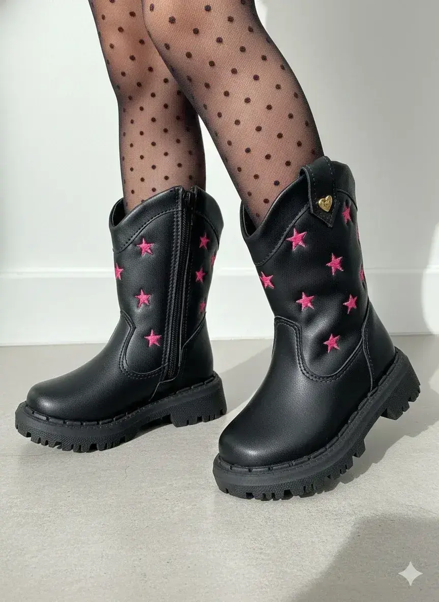 Bota nilqi manu preta estrela pink