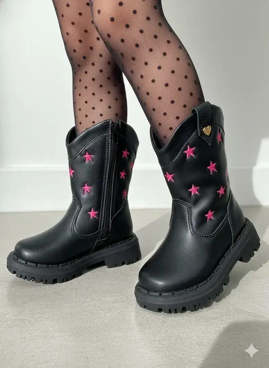 Bota nilqi manu preta estrela pink, foto 2