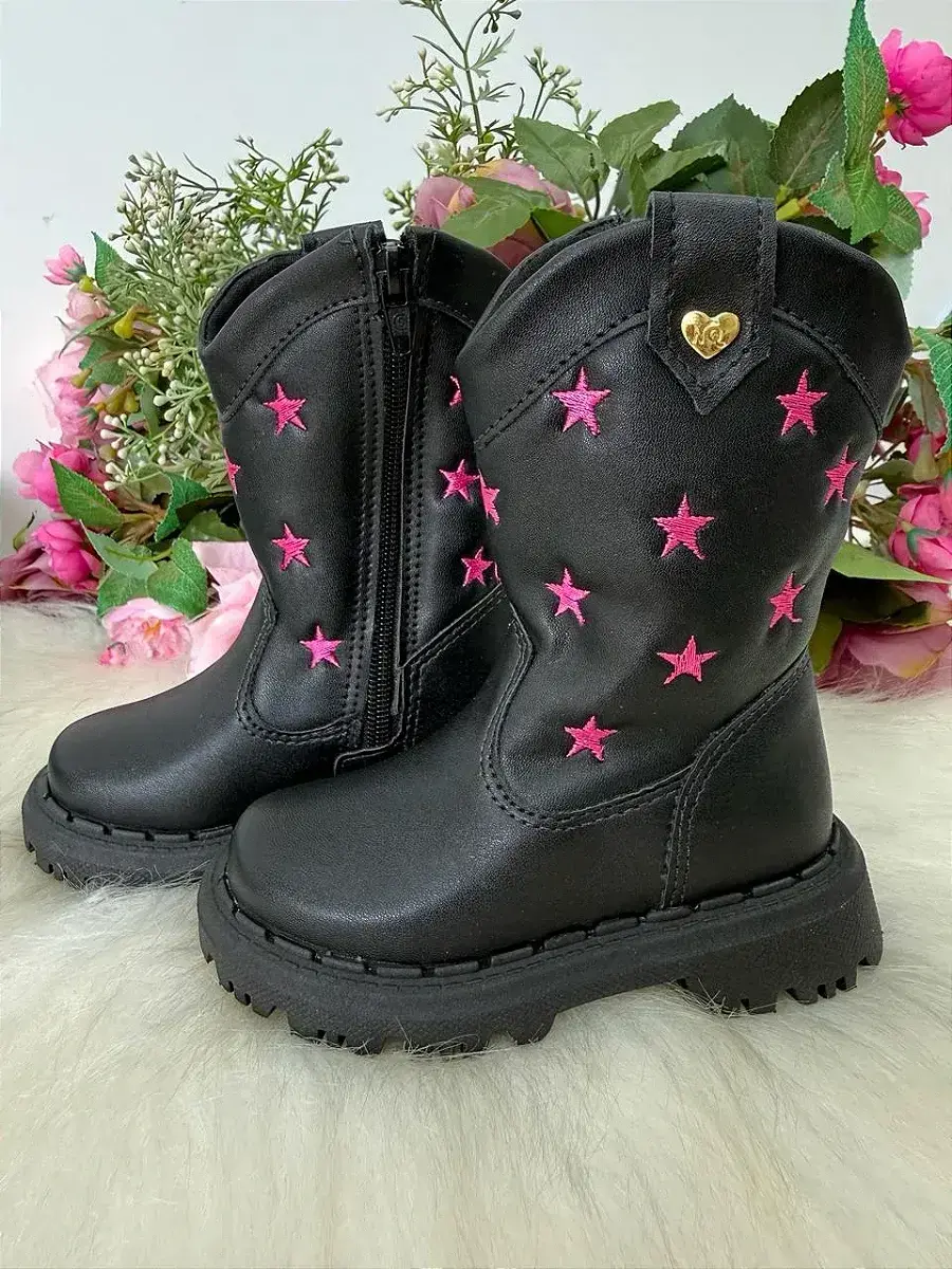 Bota nilqi manu preta estrela pink, foto 3