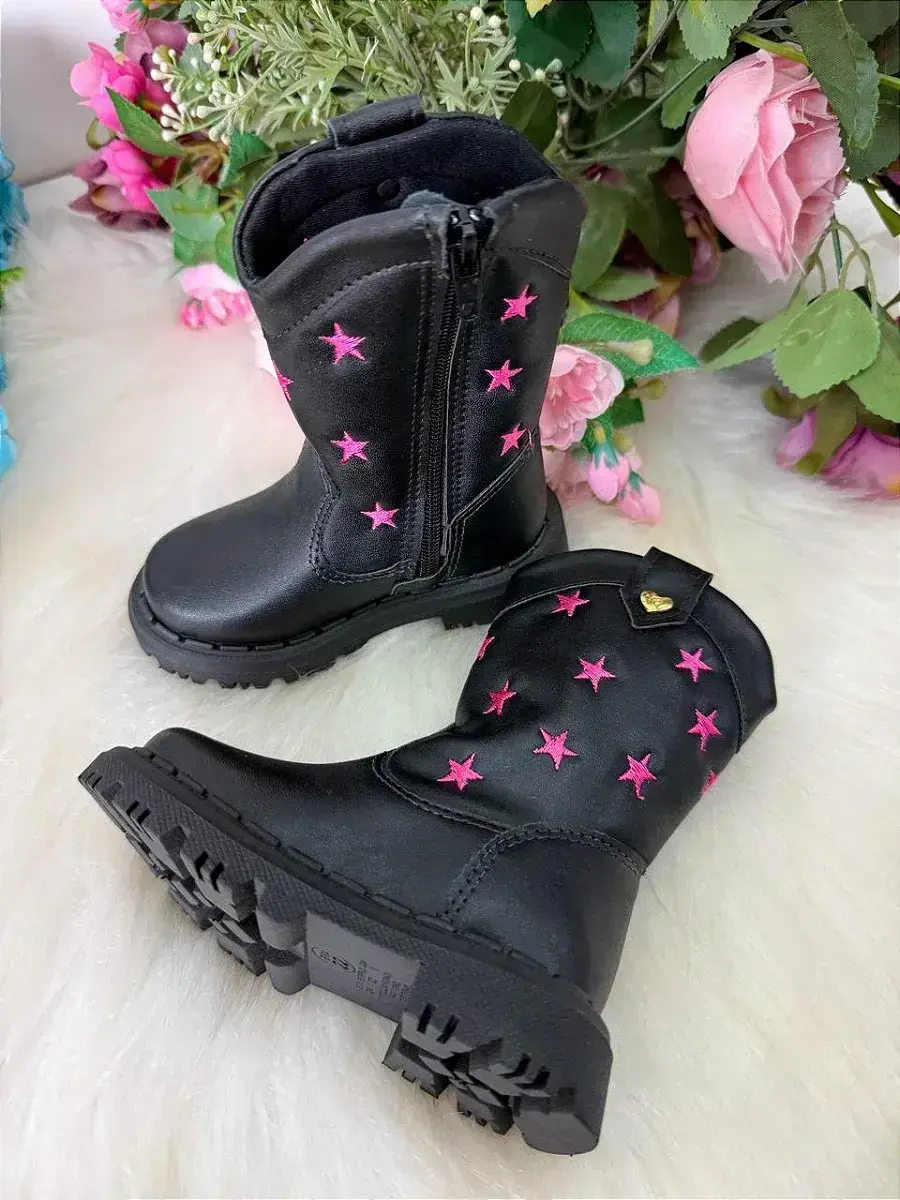 Bota nilqi manu preta estrela pink, foto 5