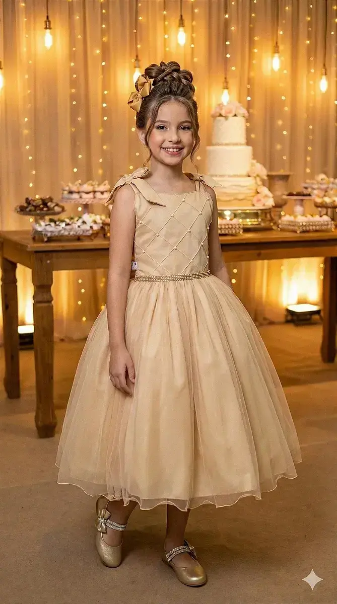 Vestido mariely dourado
