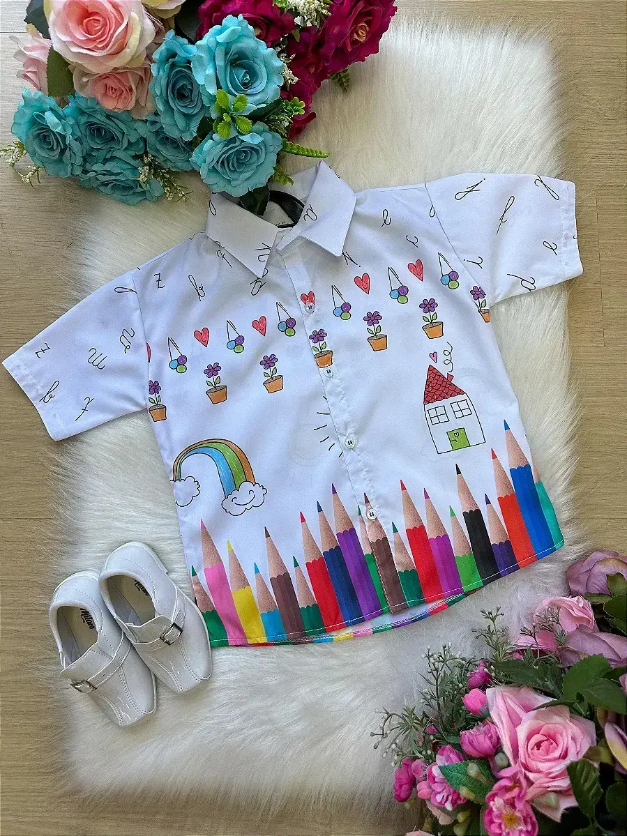 Camisa lapis aquarela abc