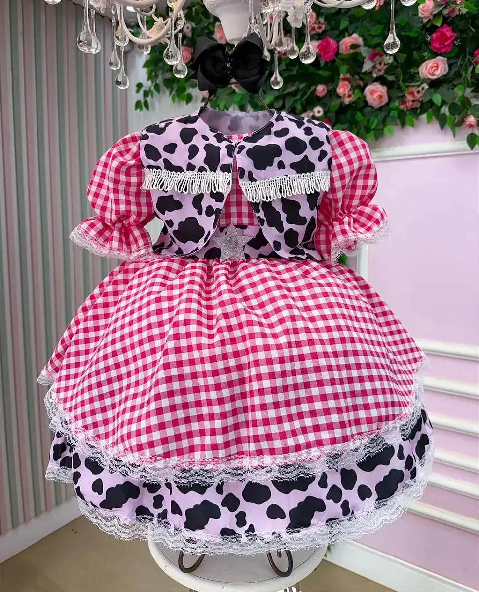 Vestido junino encanto da vaquinha Boiadeira, foto 4