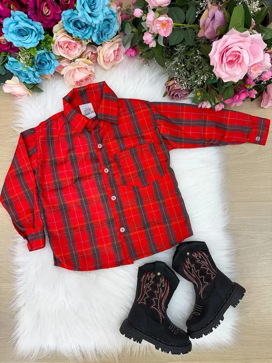 Camisa xadrez junina noah vermelho, foto 2