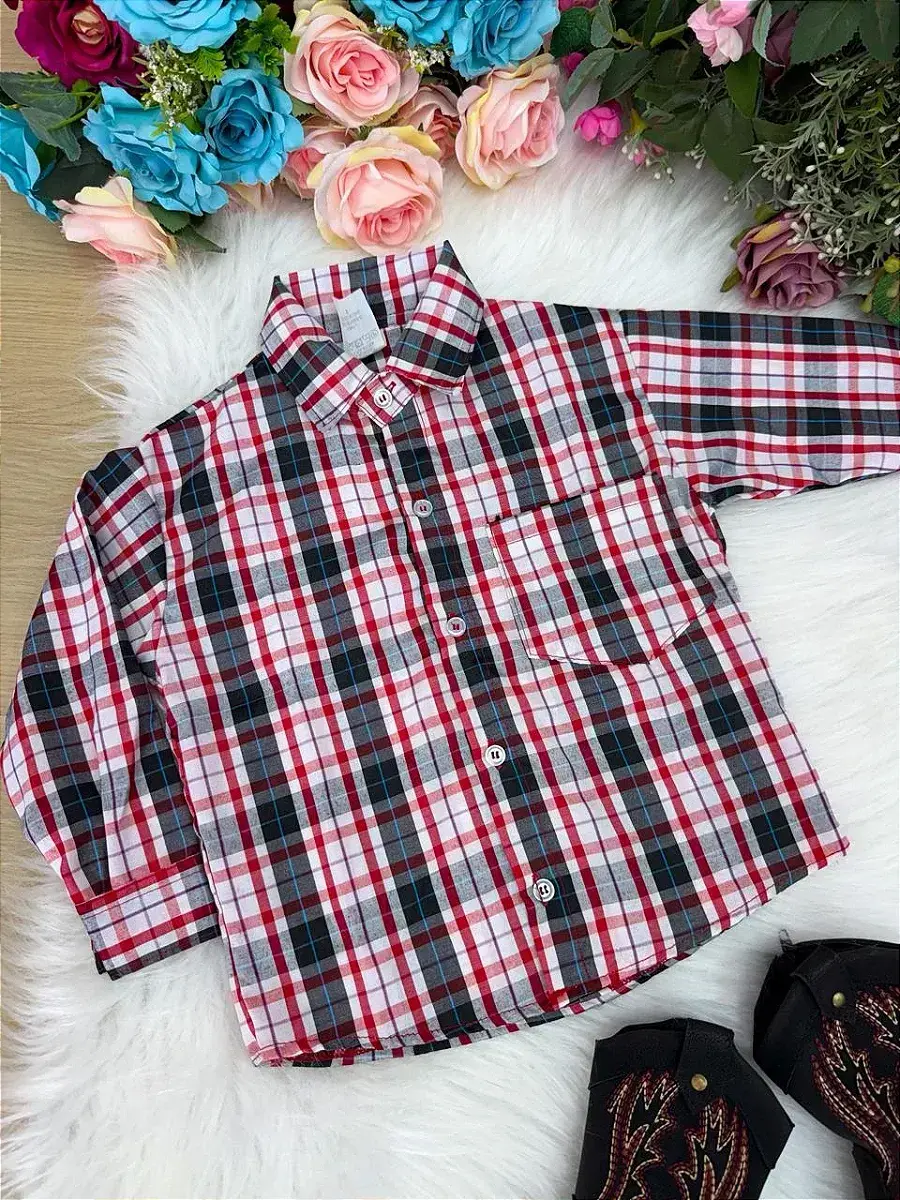 Camisa junina xadrez liam branco, foto 4