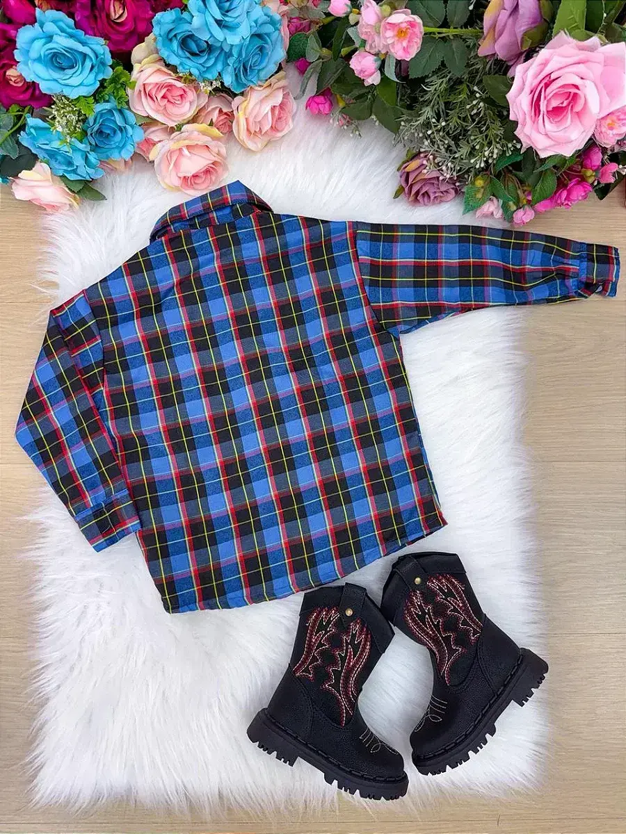 Camisa junina xadrez breno azul, foto 7