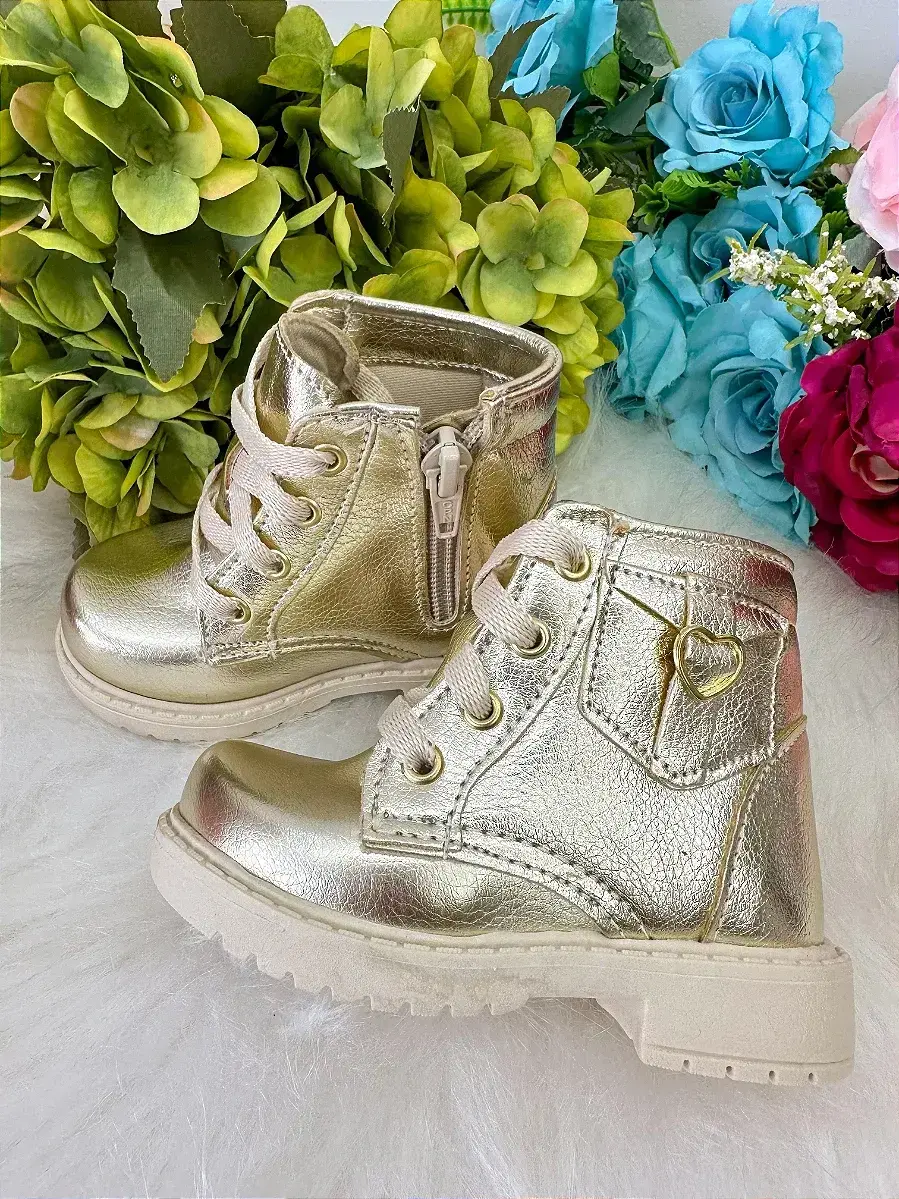Coturno bota lili dourada, foto 3