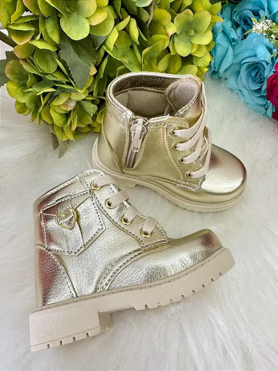 Coturno bota lili dourada, foto 2