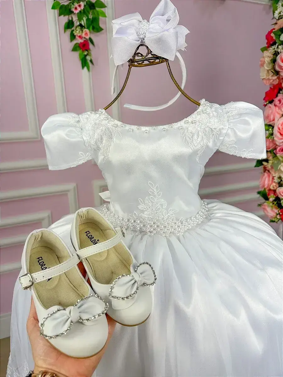 Vestido longo dani branco rendado, foto 4